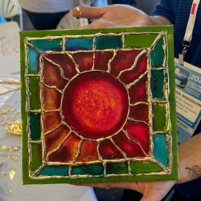 Example of mixed media faux stained glass