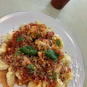 Gnocchi with tomato Sauce made in Chef Tara's youth summer camp