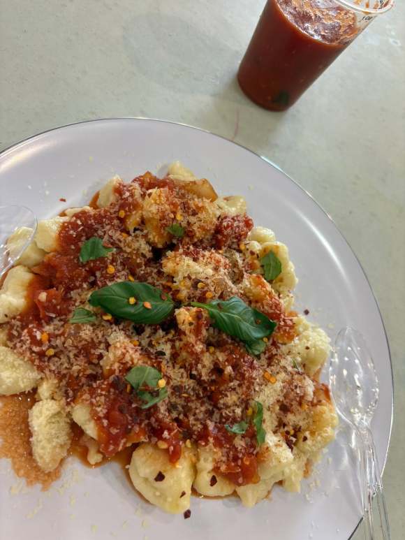 Gnocchi with tomato Sauce made in Chef Tara's youth summer camp