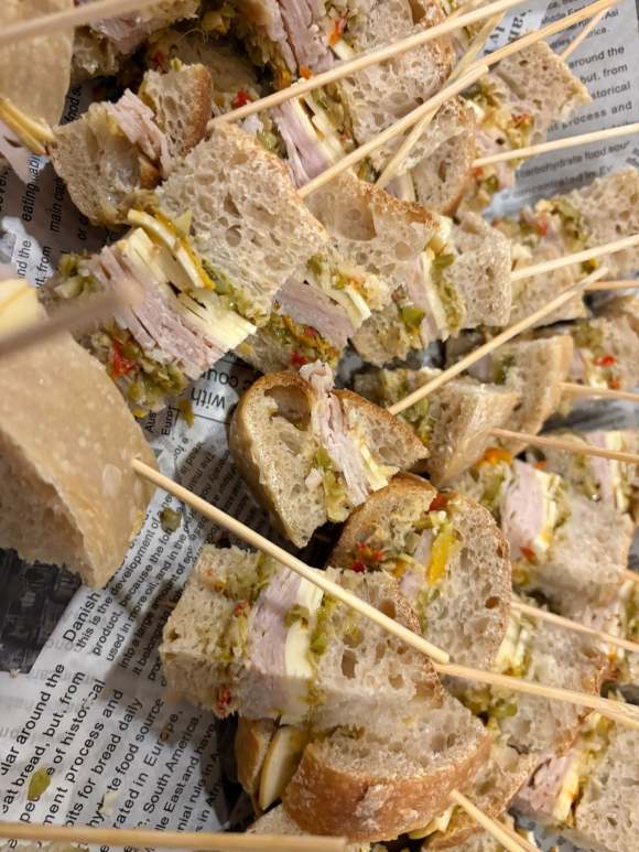 A photo of tiny sourdough sandwich bites
